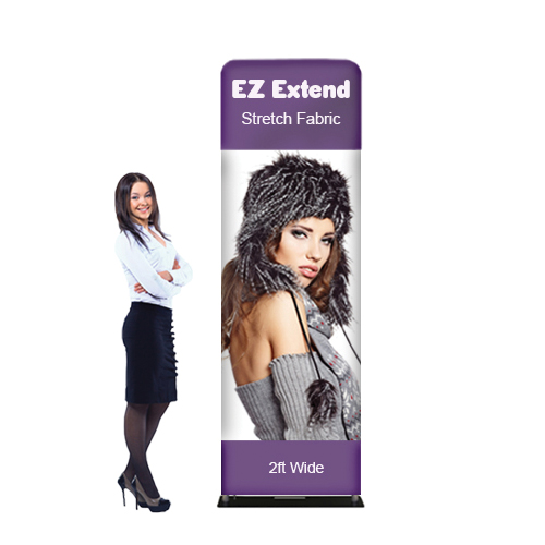 EZ Tube Banner Extends 2ft x 7ft or 8ft tall Display with Graphic