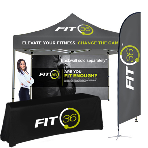 Outdoor Advertising Kit Tent with Double Sided Flag and Table Cover