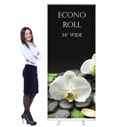 Retractable Banner Stand 34w Econo Roll Economy Banner Stand