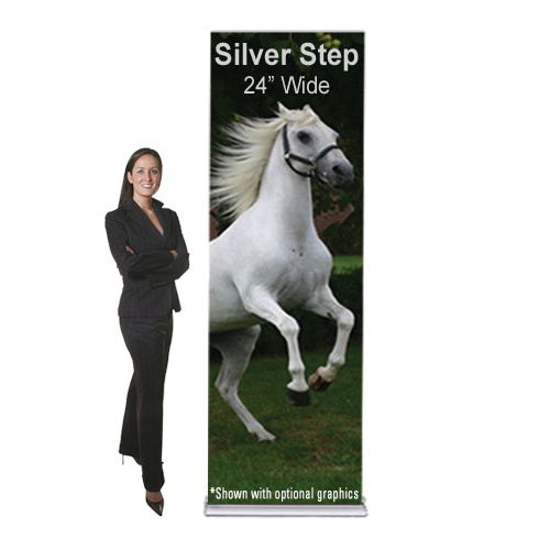 Retractable Banner Stand Silverstep 24 w Marketing Banner Display