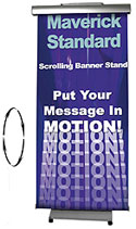 Moving and scrolling banner stands