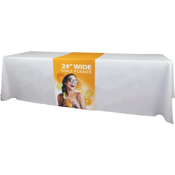 Printed Table Runner 24in wide x 5ft Long Event Table Cover Runner