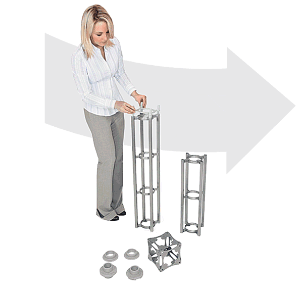 Truss Frame Setup is Simply Twist & Lock with NO TOOLS Required!