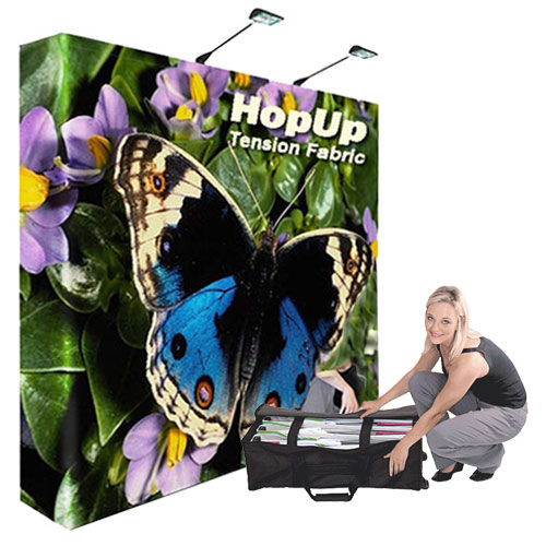 Stretch Fabric Popup Display Fast EZ Tube Displays, custom printing in just 2 days from proof approval