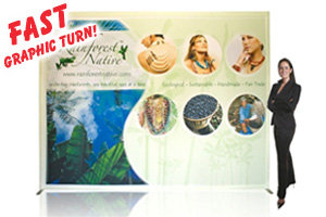 Fast Ready Pop Stretch Fabric Popup Display, 2 - 3 day print turnaround