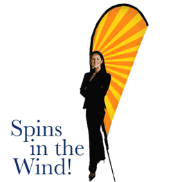 Spinning Flag Banners wave in the breeze calling attention to your store or business!