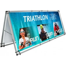 Outdoor A-frame Banner Display, 8ft Wide Monsoon Billboard Banner 