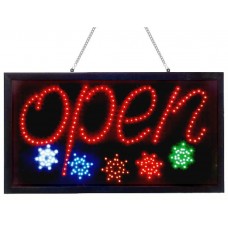 28 x 15 inch Animated LED Open Sign with Multicolored Stars