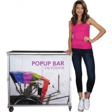 Portable Popup Bar Wheeled Custom Printed Counter Display