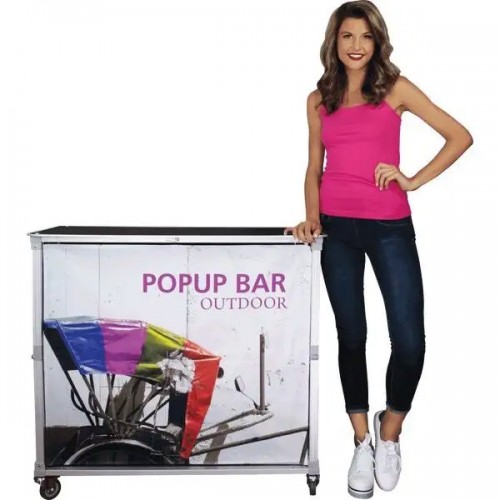 Portable Popup Mini Bar Wheeled Custom Printed Counter Display