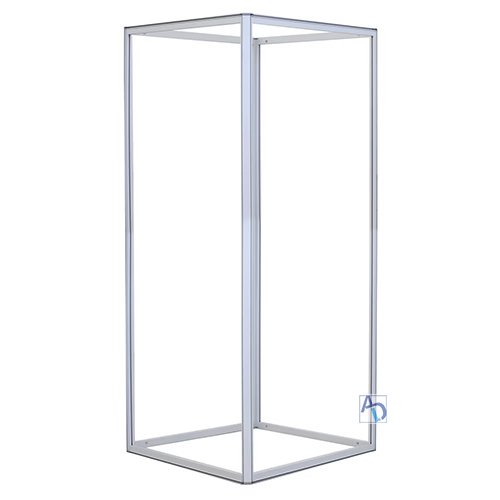 4ft x 8ft 32D Big Sky Square Tower Silver Non-Backlit Frame (Graphic Package)