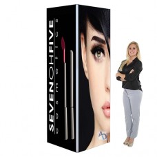 3ft x 8ft 32D Big Sky Square Tower Silver Non-Backlit Frame (Graphic Package)
