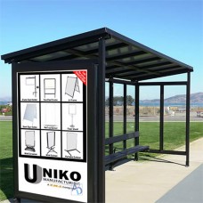 4in Deep Single-Sided Transit Shelter with Light Box (3.5ft × 5ft)