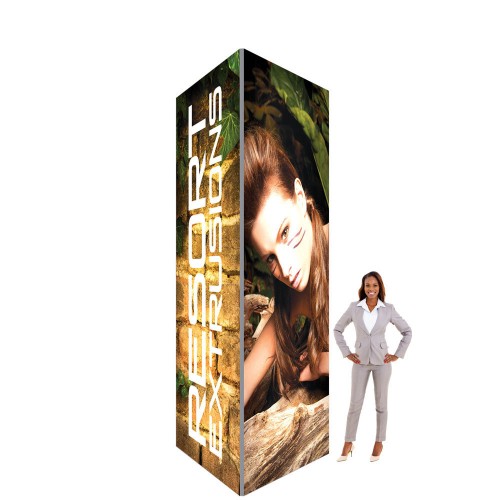 Pop Up Display Tower  with  Fabric Graphic HopUp 2ft wide x 7ft high