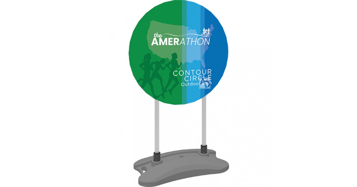 Contour Sign Circle with Water Base | Outdoor Promotional Display
