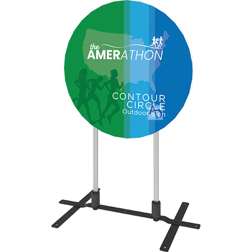 Contour Sign Circle with Plate Base | Portable Promotional Display Sign