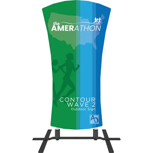 Contour Outdoor Sign Wave 2 with Plate Base – Double sided