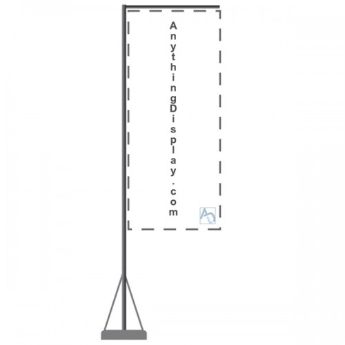 Flag Banner with Custom Printed Flag Telescopic Pole Mondo 13 ft Tall