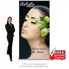 Retractable Banner Stand 4ft wide Silverstep Roll Up 