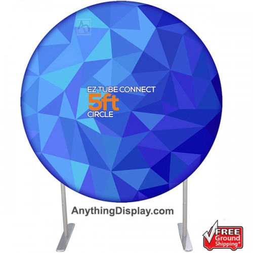 7ft Circle Banner Stand EZ Tube Connect - Single or Double-Sided Graphic