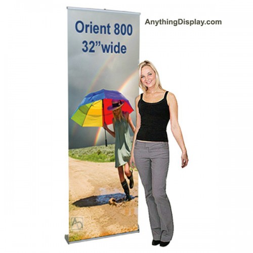 Illumistand  - Double Sided Retractable LED Light Up Banner Stand 34in