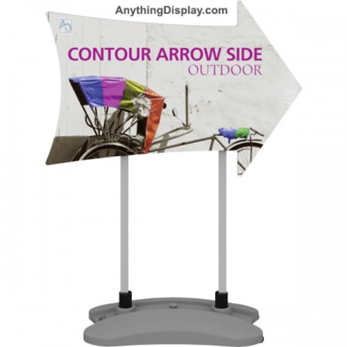 Contour Outdoor Sign Arrow Side with Graphic & Base