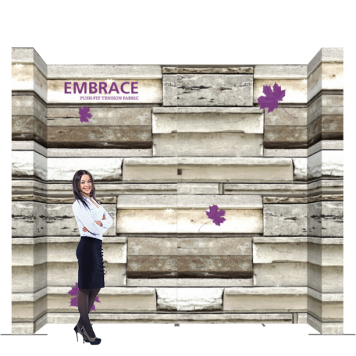 11 ft x 7.5 ft L shaped Embrace SEG Backwall Display 