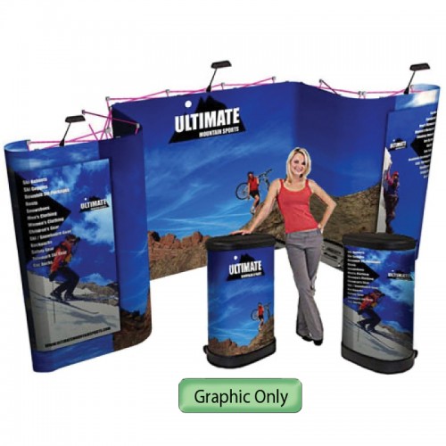 Horseshoe Trade Show Pop Up Booth Display Coyote 16 ft wide Deluxe Kit
