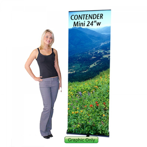 24 inch Contender Pull Up Retractor Banner Stand Graphic Banner Display