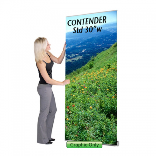 30 inch w Contender Stand Up Trade Show Display Graphic Package