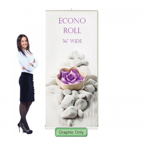 Retractable Promo Banner Stand Econo Roll 36x80 Portable Display