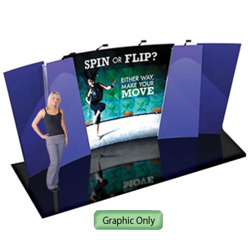 Stretch Fabric Display 20ft wide Flip and Spin Kit 4 Backwall Display