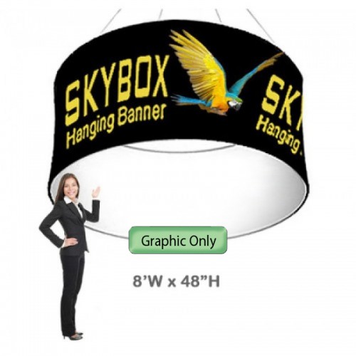 Custom Printed Banner for Skybox Round Hanging Display 48" x 8'