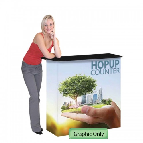 Graphic Counter Display Hop Up Folding Counter with Shelves 39in Wide