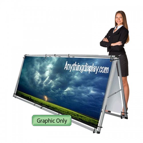 Outdoor A-frame Banner Display, 8ft Wide Monsoon Billboard Banner 