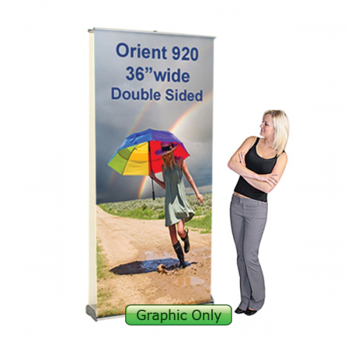 Double Sided Banner Stand Orient 920 Trade Show Display 36in wide