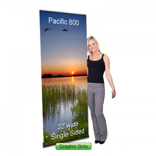 32 inch w Pacific 800 Retractable Rollup Banner Stand 