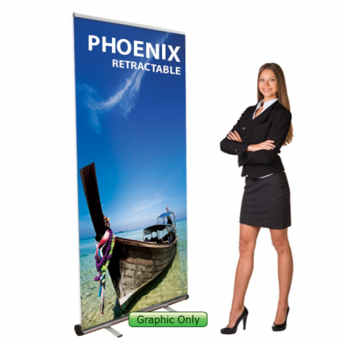 33 inch  x 79 inch Phoenix Pull Up Banner Stand