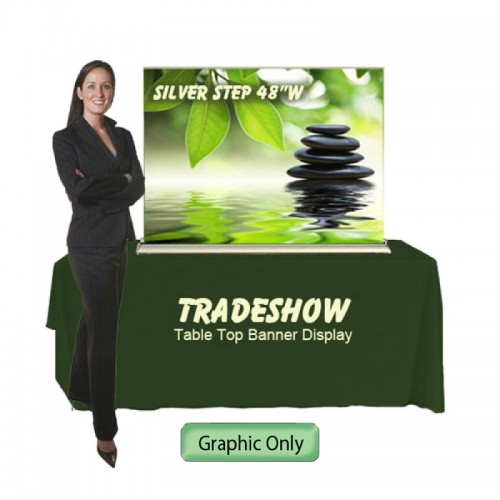 Retractable Tabletop Banner Stand Silverstep 4ft wide Banner Display