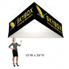 Triangle Stretch Fabric Hanging Banner 36h x 10ft wide Skybox