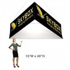 Triangle Stretch Fabric Hanging Banner 48 x 10ft wide Skybox