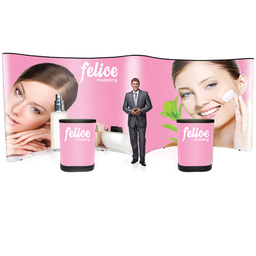 TradeShow PopUp Display Gullwing 20ft Wide Full Main Graphic Included