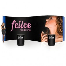 PopUp Display Serpentine Booth 20ft Laminated Center Graphic Included