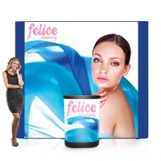 Pop Up Display Booth 9ft Straight Laminated Center Graphic Included