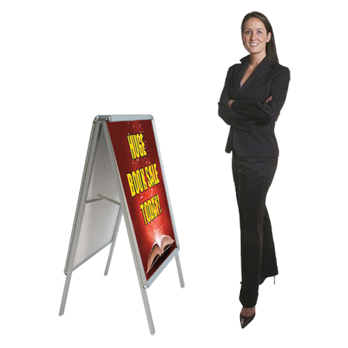 A-Frame Sidewalk Sign Graphic Display 24x33 Snap Frame Double Sided