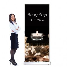 Retractable Banner Stand 34in wide Baby Step Promotional Display