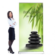 Retractable Promotional Banner Stand 39w Baby Step Trade Show Display