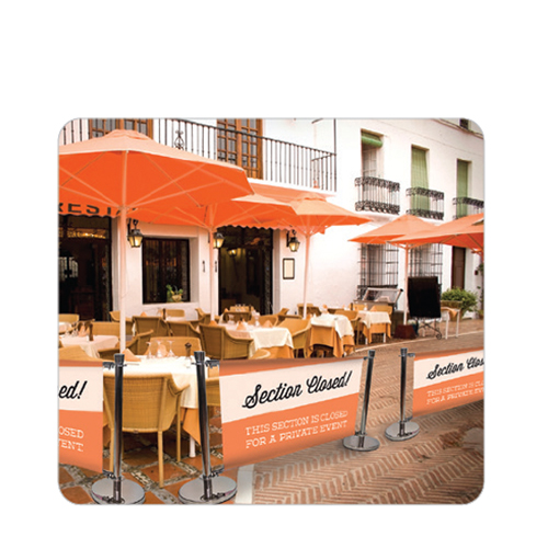 Cafe Barrier Outdoor Crowd Control Custom Printed