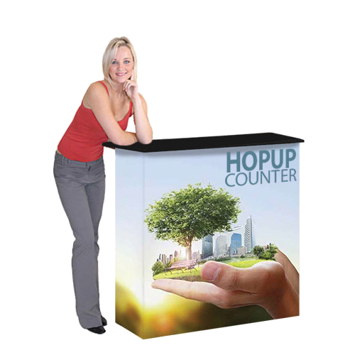 Pop Up Display with Tension Fabric Graphic 10 foot Straight Hop Up
