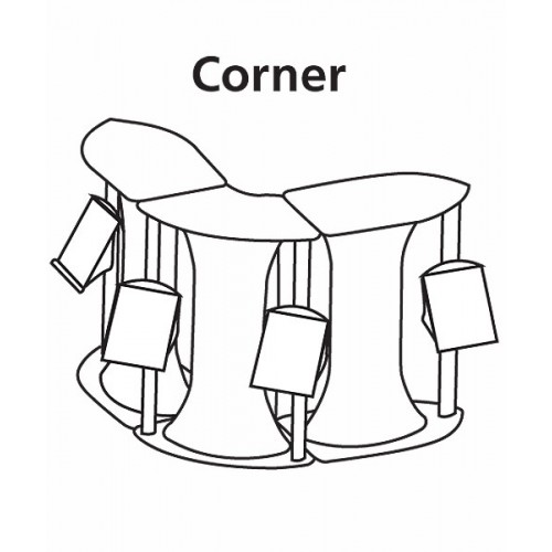 Fabric Counter Display Symphony Corner Counter Modular 64in Wide